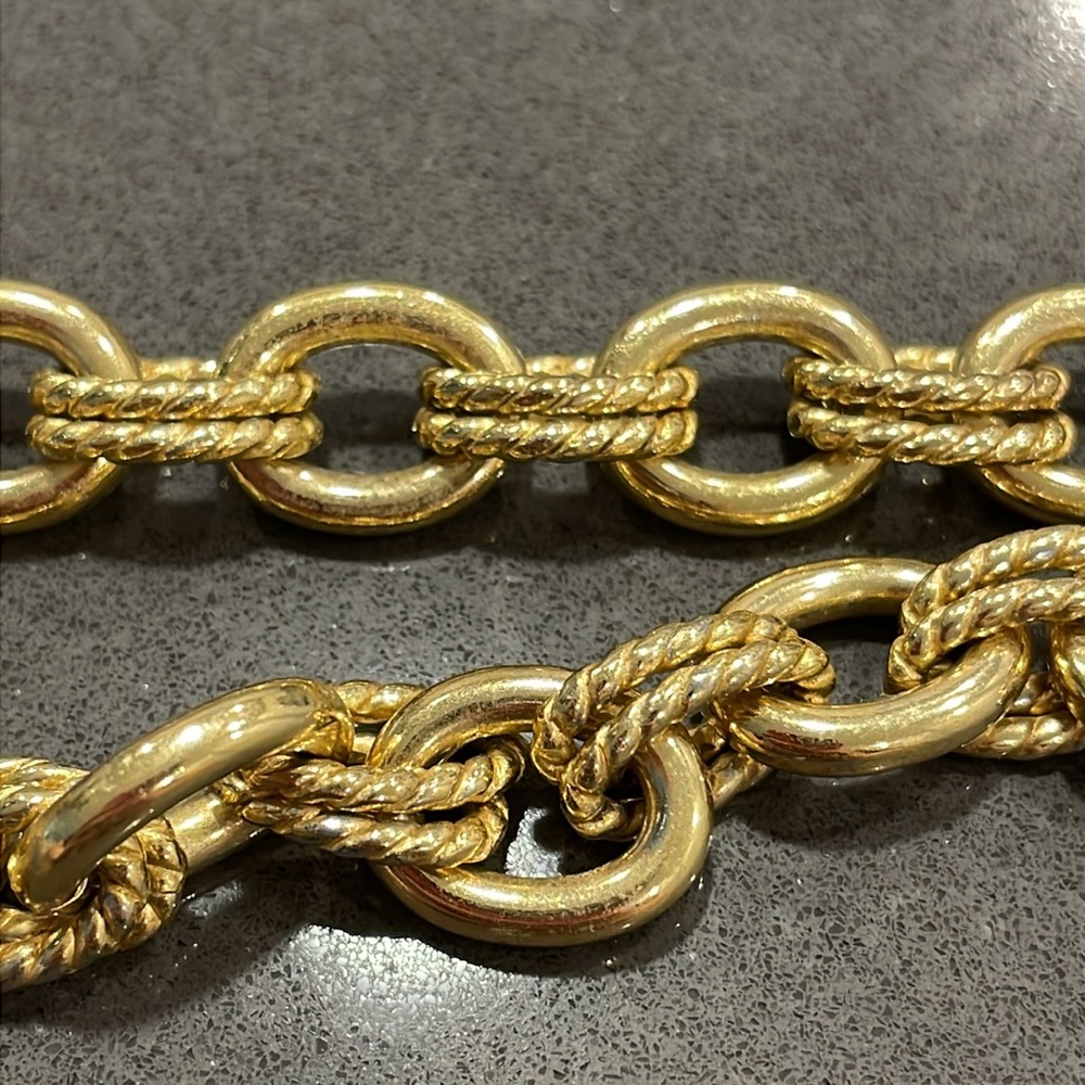 Milor Stainless Steel Gold-Tone Rope Link Chunky Necklace - Picture 14 of 16